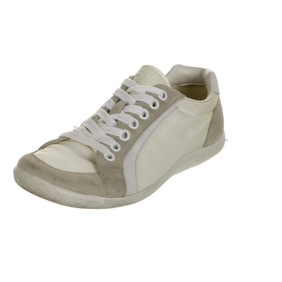 PRADA Colorblock Pattern  Low Top Sneakers Size: 8  white VERY good condition - Picture 2 of 7